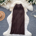 K-style tassel patchwork a-line elegant skirt women's summerhigh waistwork clothingclassy sense of medium long tassel skirt