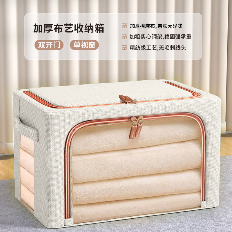 Large window foldable storage box fabric basket wardrobe clothing clothes quilt bag storage box large capacity