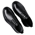Thick sole leather shoesmencut out british soft leather business formal shoes big toe shoes low anklecasual wedding groom heightening shoes