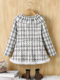 Exportgirl small fragrant outwear round neck lacestuffed skirt plaid pattern skirt kidsfall and winteroutwear skirt