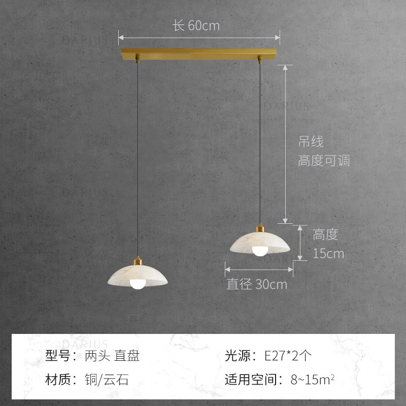 Marble all-copper chandelier modern simple light luxury restaurant chandelier bar light designer creative aisle entry lighting