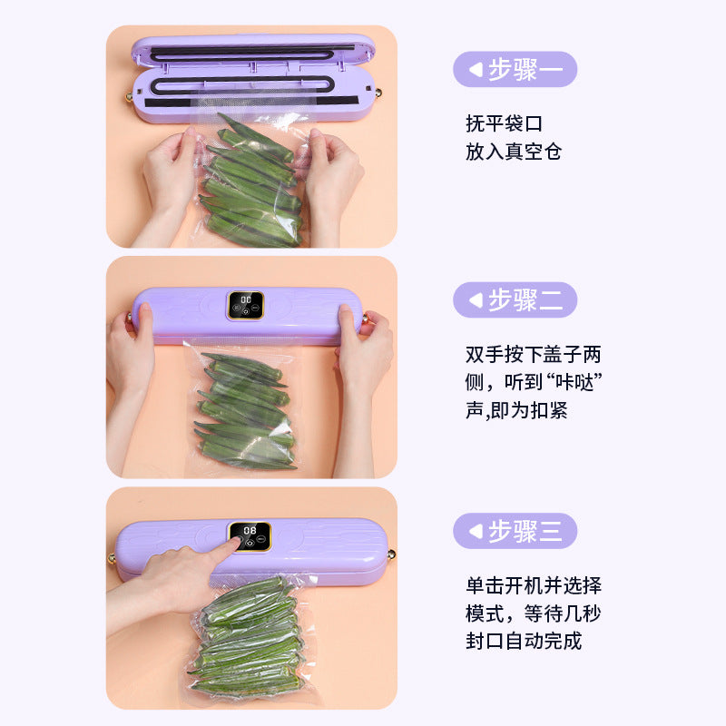 All-in-one vacuum sealer - home vacuum sealer & automatic sealing machine - vacuum food sealer with clamps
