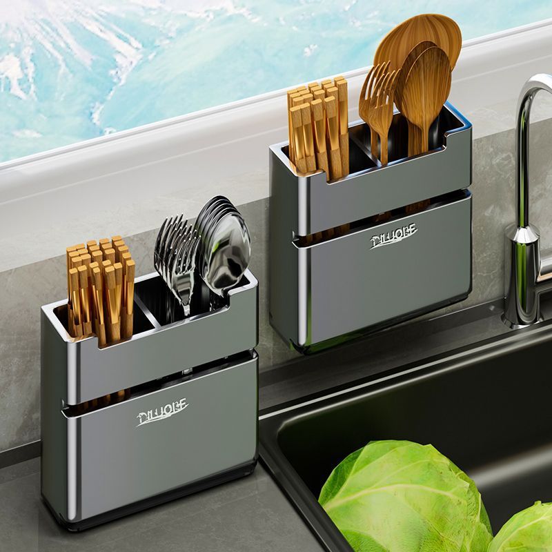 No-punching chopsticks wall-mounted kitchen drain knives household shelves storage box chopstick cage chopsticks wall hanging