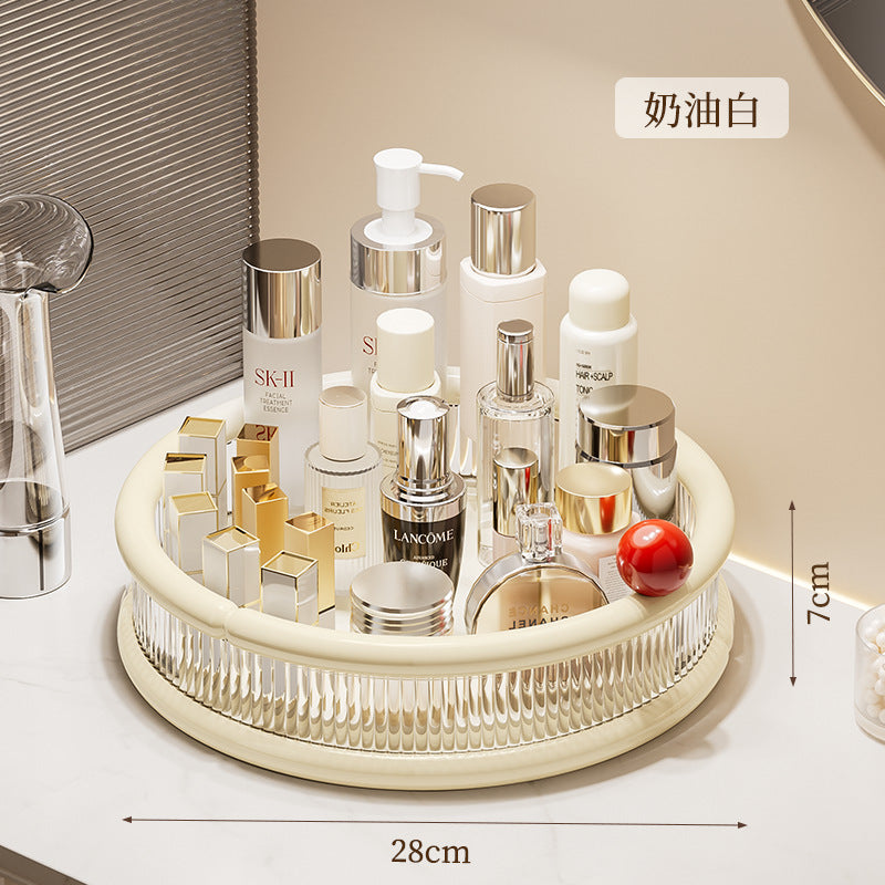 Cosmetics storage box Rotatable multi-functional storage tray Skin care product storage rack Large capacity transparent dresser