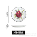 Wholesale nordic creative ceramic dessert plate round multi-tiered skewer plate fruit plate household personalized decal plate