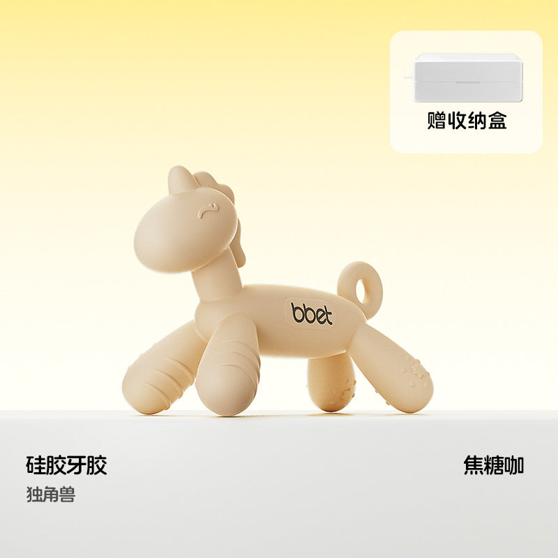 Teether baby teething stick food grade silicone soothing anti-eating hand toy handy gadget baby bite gum uv dustproof