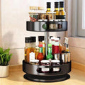 Rotating spice rack for home kitchen, bathroom organizer for toiletries, round storage shelf