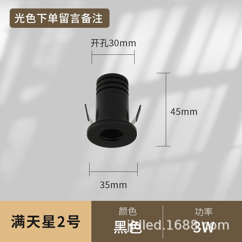 Factory direct sales LED spotlight embedded deep anti-glare 1W3W5W without main light Cabinet lighting LED spotlight thumb light