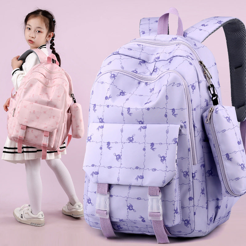 New large-capacity backpack ins trendy and simple junior high school college student schoolbag lightweight loli girl backpack
