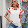 European and american cross-border e-commerce women's summer new arrivals:   pullover crew neck knitted top short sleeve sweater