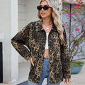 European and american cross-border women's spring new arrivals:  &  washed, versatile, loose-fit leopard print denim jacket/top