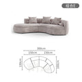 New arrival modern normcore cream style accessible luxury curved fabric sofa living room special-shaped zaji style sofa combination