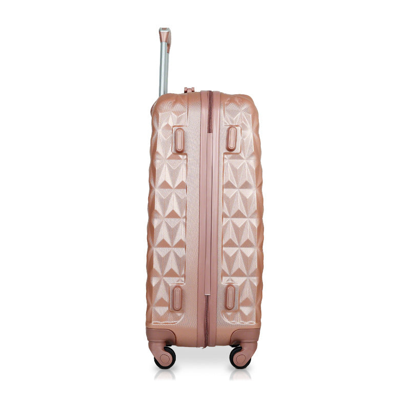 Processing custom ABS trolley case trendy diamond pattern casual travel case thickened large capacity universal wheel boarding case