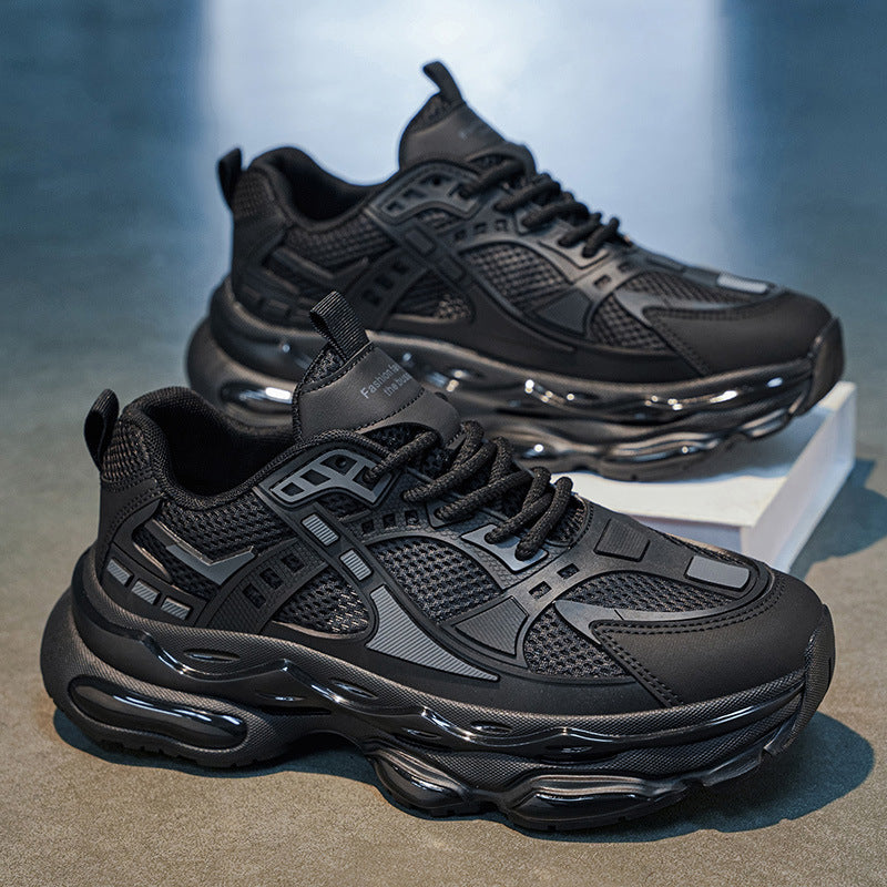 Men's shoes 2026 summer new breathable mesh black warrior dad shoes super popular casual student sports shoes men