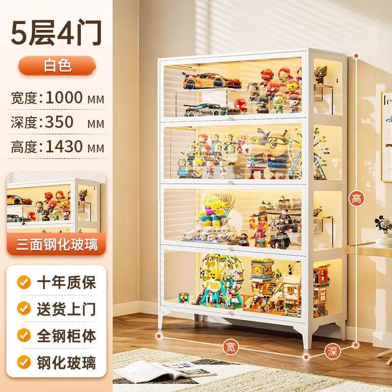 Glass display cabinet for figures, lego, home blind box models, display rack, storage, transparent display cabinet, dustproof storage