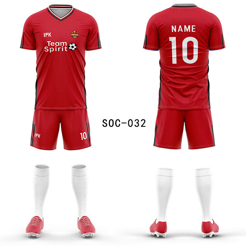 2025 new football jersey set men's football jersey team game jersey short-sleeved sports training jersey customization