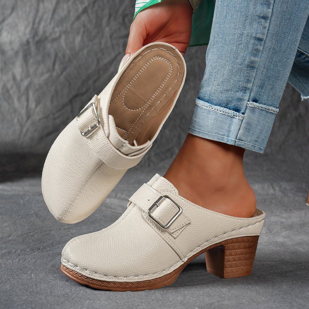 Plus sizecasualexportretrothick sole half slippers for women 2026springoutwearplus sizelazy slip-on slippers