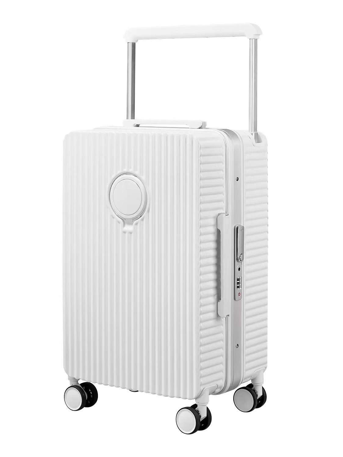 Light and wear-resistant PC material small multi-functional password box, can board 24-inch silent wheel large-capacity suitcase