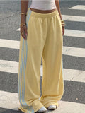 autumn cross-border hot girl style women's high-waisted slimming patchwork loose wide-leg sweatpants