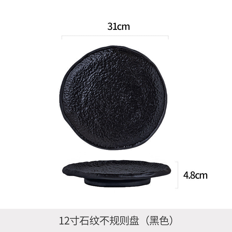 Minimalist chic: high-end, light luxury steak plate for home dining - unique ceramic serving dish for desserts and pastries