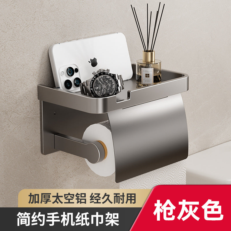 Cream White Toilet Tissue Box No Punching Toilet Roll Paper Drawing Creative Bathroom Toilet Paper Storage Shelf