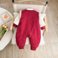 Baby new year's clothes winter clothes baby boy chinese style thickened jumpsuit winter full moon 100 days khaki crawling suit