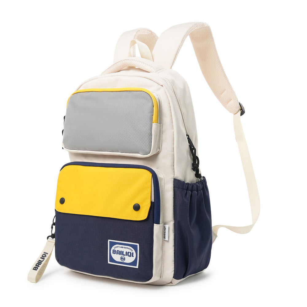 2026 college student large capacity color block backpack - new casual versatile backpack - export backpack for high school and middle school students