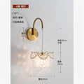 French cream style glass feather wall lamp - bedroom, bedside, living room, background wall, popular corridor, light luxury lighting fixture