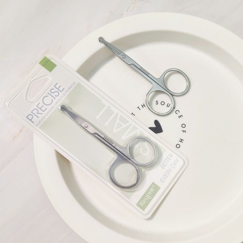 Keqi eyebrow scissors, nose hair scissors, beauty eyebrow shape, professional small scissors, elbow tip scissors, beauty tools, multi-purpose hot model