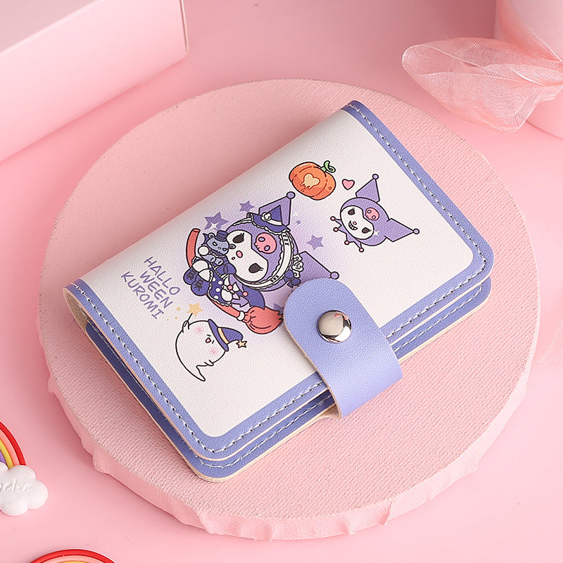 Cute, small and large-capacity cartoon card bag, glue page card position, anti-degaussing driver's license cover, ultra-thin card clip, wallet card cover.
