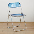 Casual foldable chair transparent crystal photo chair scandinavian acrylic fashion popular makeup stool backrest dining chair