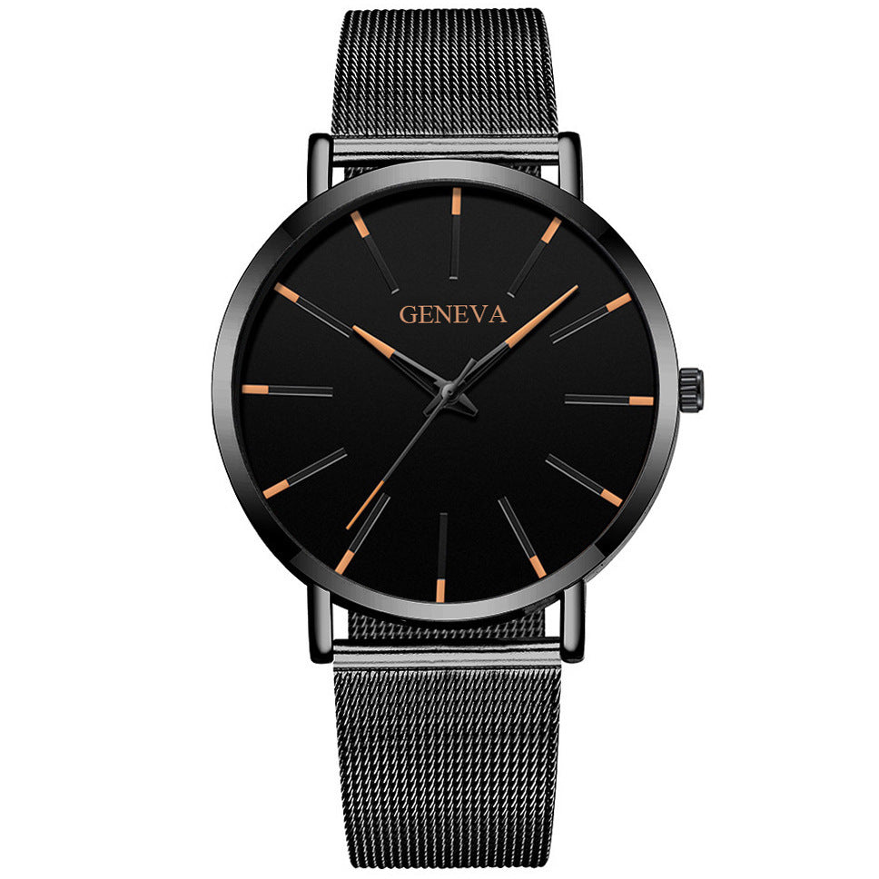 Men's casual watch fashion geneva couple men's women's casual business mesh strap quartz watch