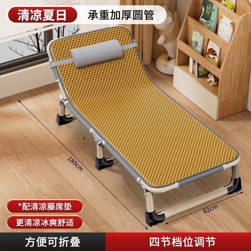 Foldable single bed sheet nap bed household simple lunch break accompanying bed portable adult camping bed office recliner