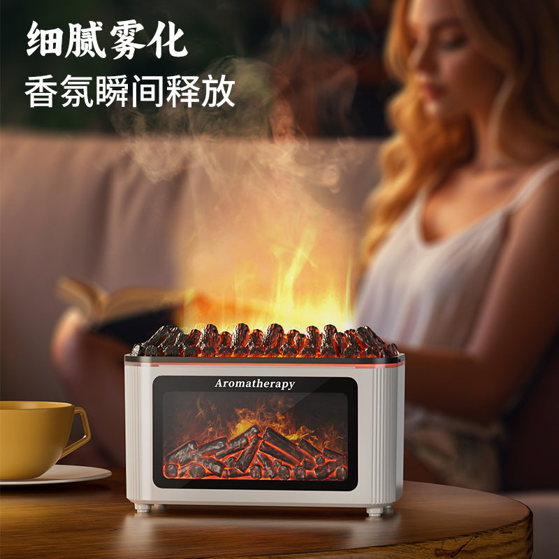 popular artificial fireplace wood aromatherapy machine for home desktop colorful atmosphere lamp aromatherapy humidifier wholesale