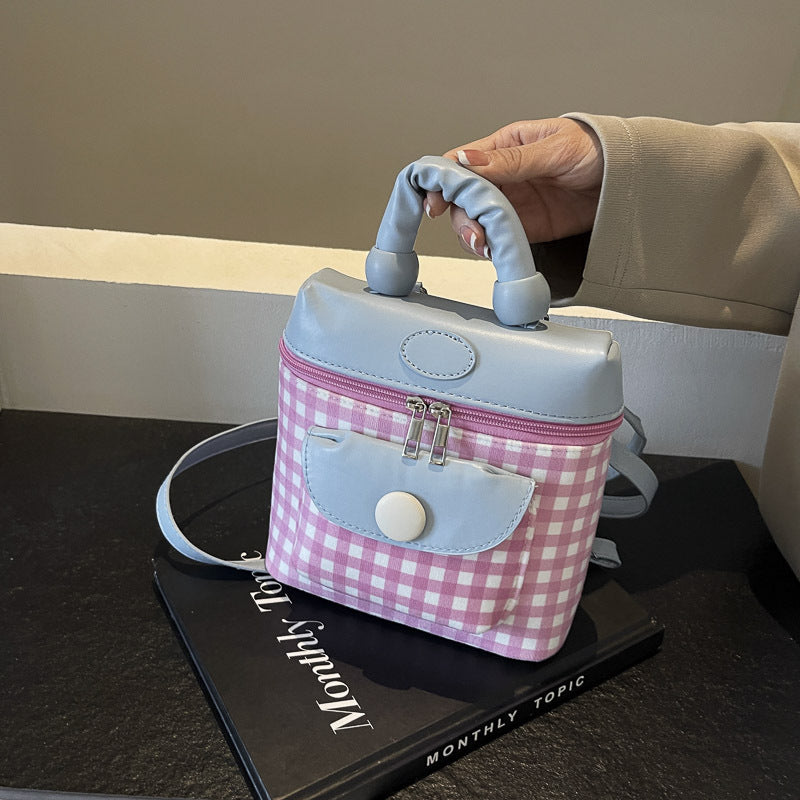 Niche Macaron color backpack cute women's new high-value sweet wind light luxury leisure commuter handbag