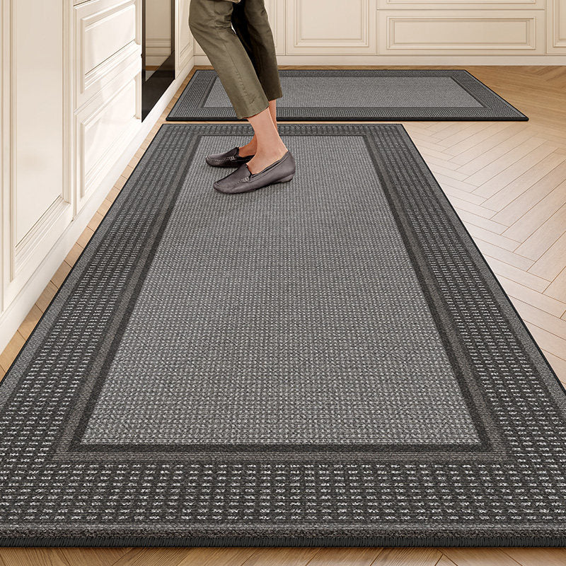Kitchen floor mat non-slip oil-proof wipeable waterproof pure color stain-resistant mat easy-care for homethickened foot mat wholesale