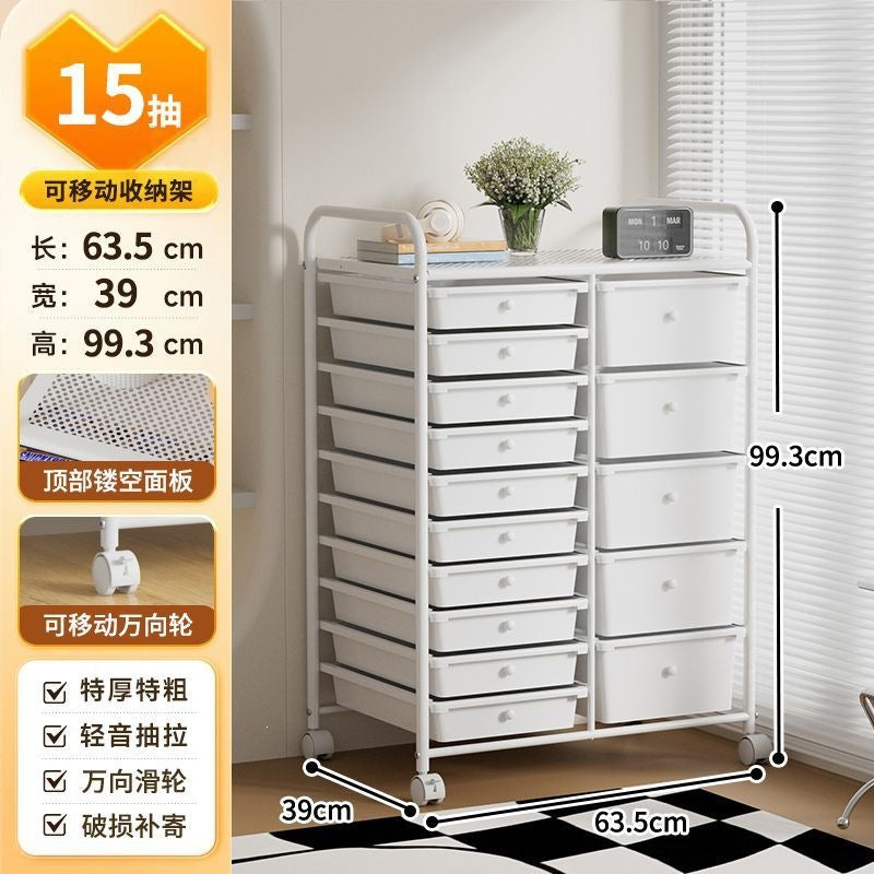 Multi-tiered storage cabinet with drawers - versatile organizer for home, space-saving, black