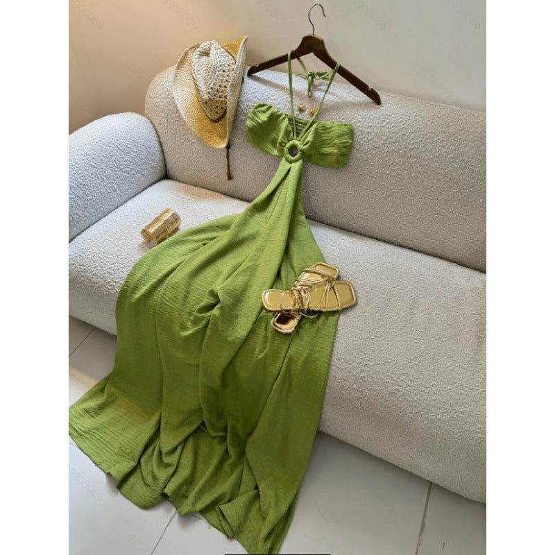 cross-border code  independent station 1688 vacation cut outhalterlongdress without accessories