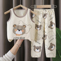 Kids' short-sleeve cotton set: summer t-shirt & pajamas for boys & girls - perfect for home wear and sleepwear