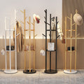 Three-pole bedroom hanging clothes rack, floor-standing coat rack, accessible luxury marble iron art, does not take up space, room clothes rack