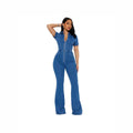 Amazon cross-border fashion european and american style slim fit inspopular same style sexy fashion denim jumpsuit