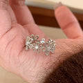 Lace garland sweet silver wide band flower rhinestone ring - unique design, affordable luxury, index finger ring, new 2026 collection