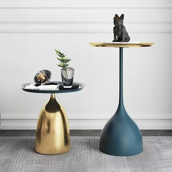 Scandinaviancasual side table small apartment iron small round table cream style for home small coffee table bedside small bedside table no