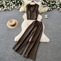 Lightly mature elegance style work clothingtwo-piece set female summerelegant beaded sleeveless vest loose pantsslimming lookfashionsuit