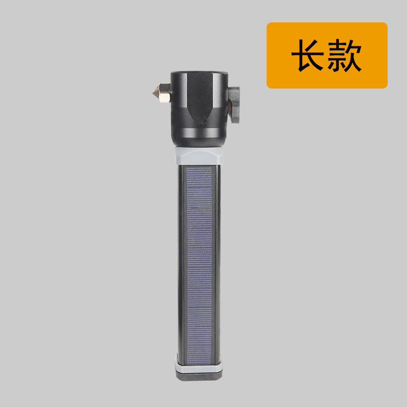 Cross-border new fire-fighting strong light USB solar charging flashlight T6 remote vehicle safety output LED flashlight