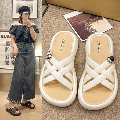 2024 new summer trendy & viral sandals: unique, casual, outdoor, fashionable, chunky sole, versatile thong sandals for women
