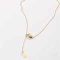 Lentil lucky tassel titanium steel necklace for women accessible luxuryniche style clavicle chain for women sense of design classycasual accessories ins