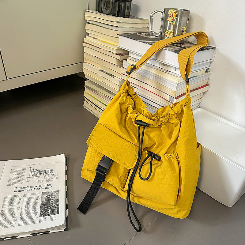 Foreign trade nylon bag women's large capacity 2025 new summer versatile shoulder messenger bag niche commuter tote bag