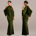 C7276 cross-border   fashionable women's bodycon elegant off-shoulder sleeveless arm-hugging dress new