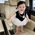 Newborn & infant baby girl summer outfit: adorable romper with princess cake skirt - fresh & sweet one-piece